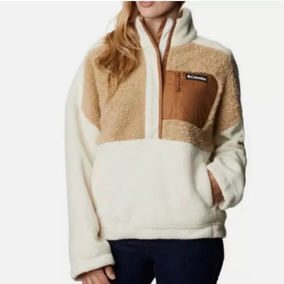 Columbia Jackets & Blazers - Columbia Cream and Tan Fleece